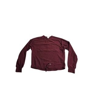 Lole Om Tech Crew Neck Top Burgundy Small Front Tie Athleisure